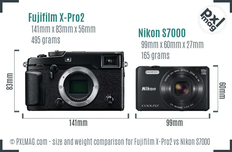 Fujifilm X-Pro2 vs Nikon S7000 size comparison Fujifilm X-Pro2 vs Nikon S7000 size comparison