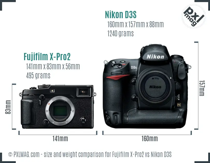 Fujifilm X-Pro2 vs Nikon D3S size comparison Fujifilm X-Pro2 vs Nikon D3S size comparison