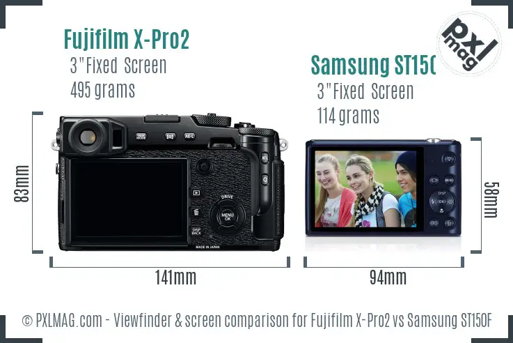 Fujifilm X-Pro2 vs Samsung ST150F Screen and Viewfinder comparison Fujifilm X-Pro2 vs Samsung ST150F Screen and Viewfinder comparison