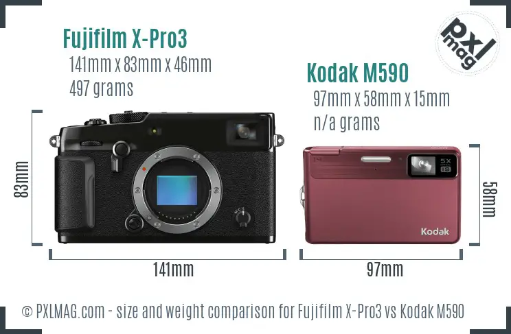 Fujifilm X-Pro3 vs Kodak M590 size comparison