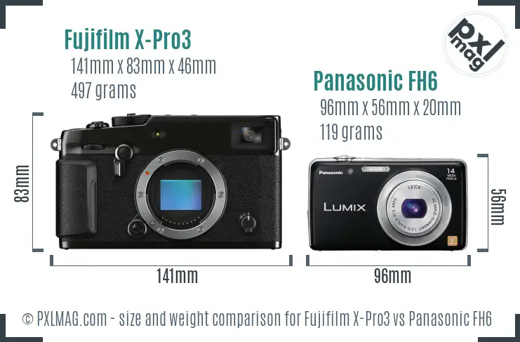 Fujifilm X-Pro3 vs Panasonic FH6 size comparison