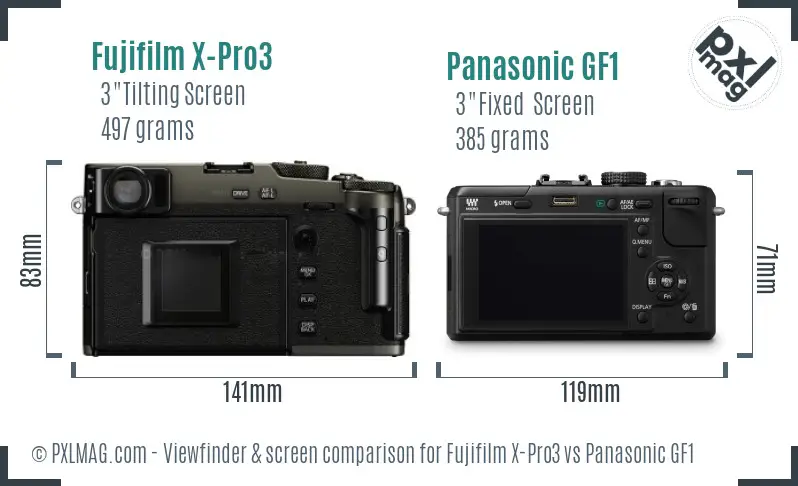 Fujifilm X-Pro3 vs Panasonic GF1 Screen and Viewfinder comparison