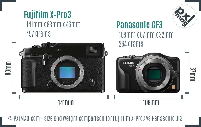 Fujifilm X-Pro3 vs Panasonic GF3 size comparison