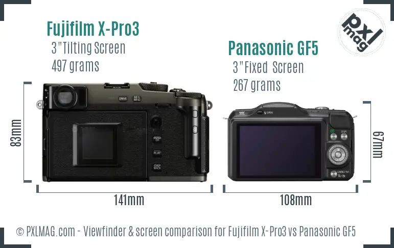 Fujifilm X-Pro3 vs Panasonic GF5 Screen and Viewfinder comparison