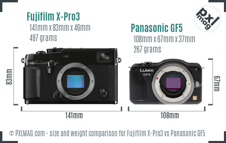 Fujifilm X-Pro3 vs Panasonic GF5 size comparison