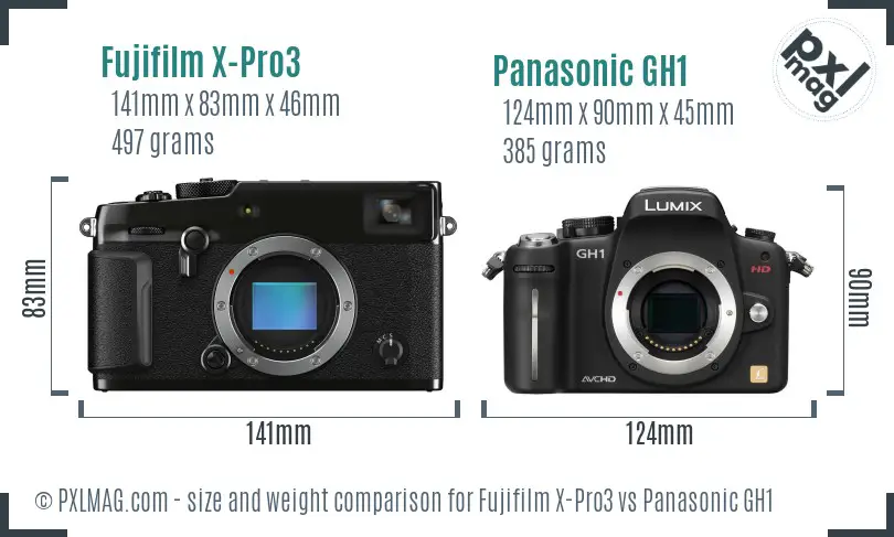Fujifilm X-Pro3 vs Panasonic GH1 size comparison