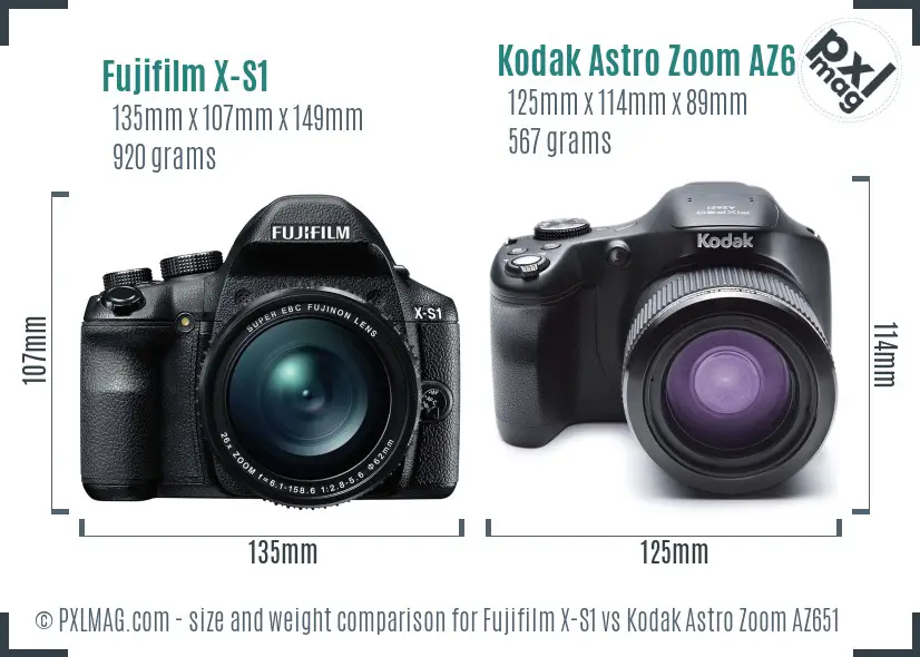 Fujifilm X-S1 vs Kodak Astro Zoom AZ651 size comparison Fujifilm X-S1 vs Kodak Astro Zoom AZ651 size comparison