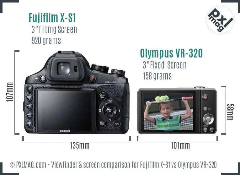 Fujifilm X-S1 vs Olympus VR-320 Screen and Viewfinder comparison Fujifilm X-S1 vs Olympus VR-320 Screen and Viewfinder comparison