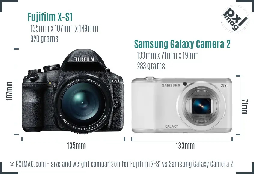 Fujifilm X-S1 vs Samsung Galaxy Camera 2 size comparison Fujifilm X-S1 vs Samsung Galaxy Camera 2 size comparison