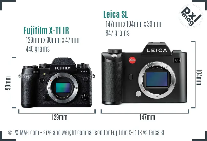 Fujifilm X-T1 IR vs Leica SL size comparison