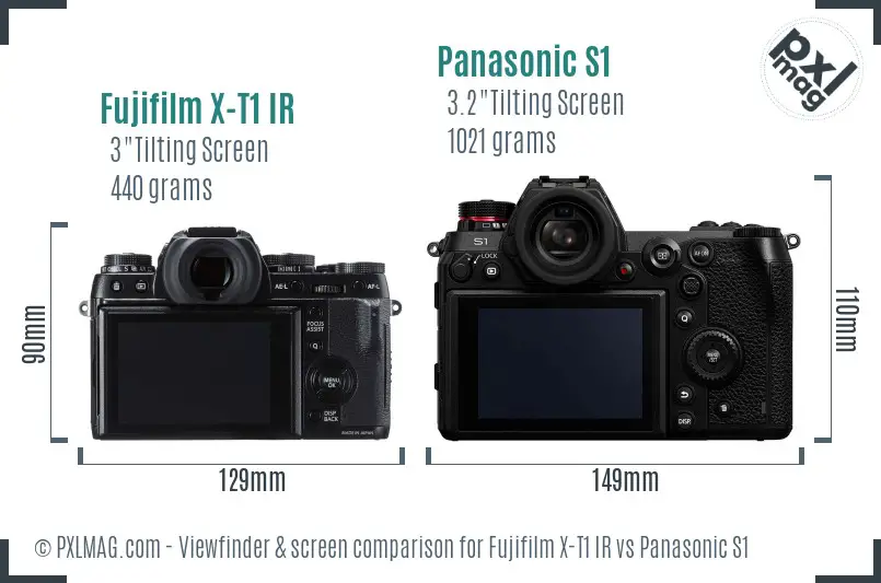 Fujifilm X-T1 IR vs Panasonic S1 Screen and Viewfinder comparison