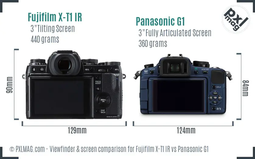 Fujifilm X-T1 IR vs Panasonic G1 Screen and Viewfinder comparison
