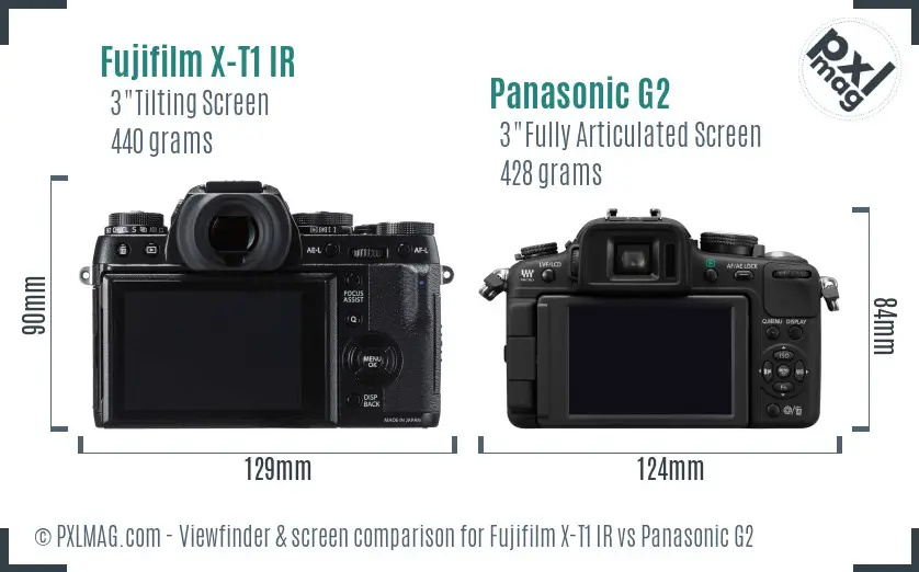 Fujifilm X-T1 IR vs Panasonic G2 Screen and Viewfinder comparison