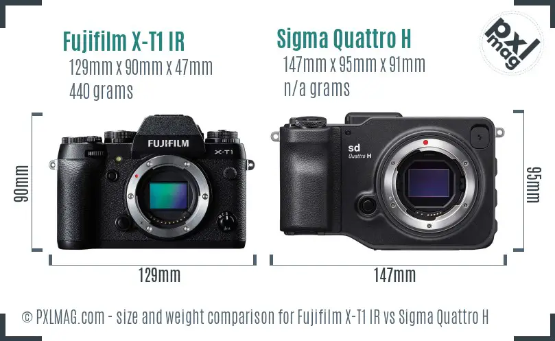 Fujifilm X-T1 IR vs Sigma Quattro H size comparison