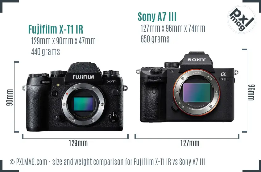 Fujifilm X-T1 IR vs Sony A7 III size comparison Fujifilm X-T1 IR vs Sony A7 III size comparison
