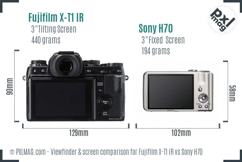 Fujifilm X-T1 IR vs Sony H70 Screen and Viewfinder comparison