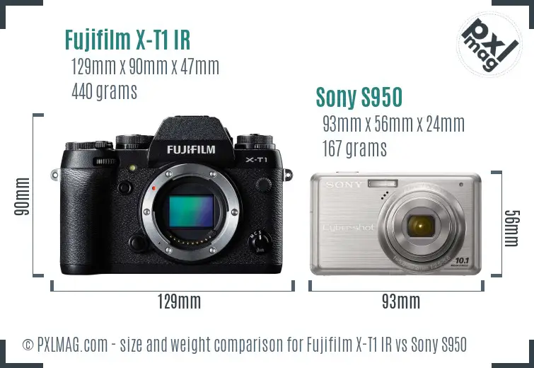 Fujifilm X-T1 IR vs Sony S950 size comparison