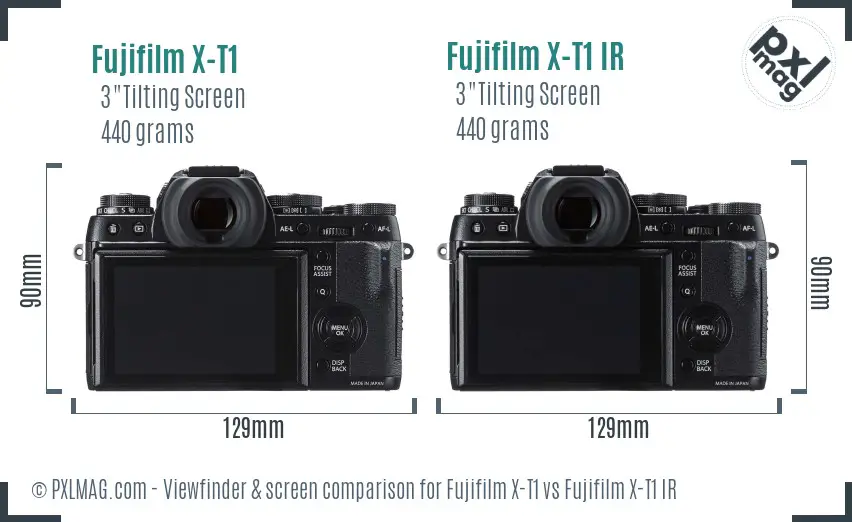 Fujifilm X-T1 vs Fujifilm X-T1 IR Screen and Viewfinder comparison