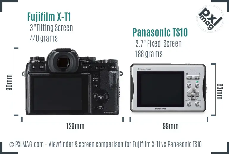 Fujifilm X-T1 vs Panasonic TS10 Screen and Viewfinder comparison