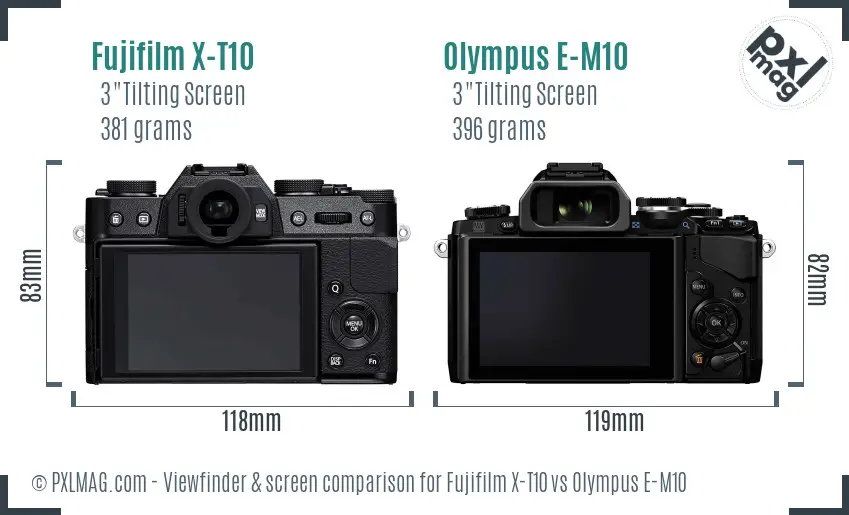 Fujifilm X-T10 vs Olympus E-M10 Screen and Viewfinder comparison Fujifilm X-T10 vs Olympus E-M10 Screen and Viewfinder comparison