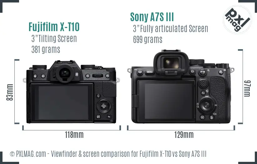Fujifilm X-T10 vs Sony A7S III Screen and Viewfinder comparison Fujifilm X-T10 vs Sony A7S III Screen and Viewfinder comparison