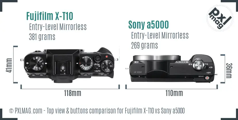 Top view design and control layout comparison