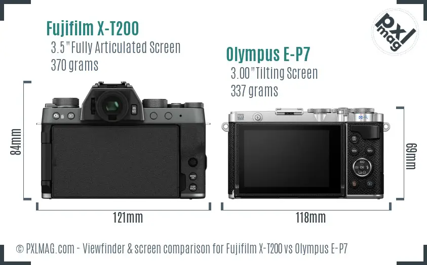 Fujifilm X-T200 vs Olympus E-P7 Screen and Viewfinder comparison Fujifilm X-T200 vs Olympus E-P7 Screen and Viewfinder comparison