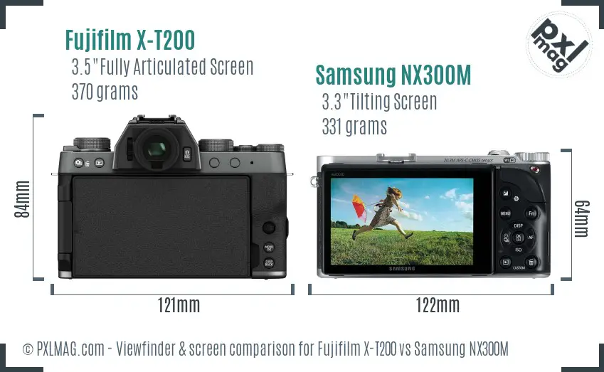 Fujifilm X-T200 vs Samsung NX300M Screen and Viewfinder comparison