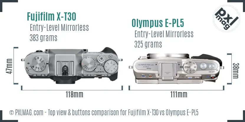 Top view design and control layout comparison