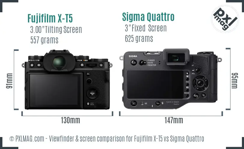 Fujifilm X-T5 vs Sigma Quattro Screen and Viewfinder comparison