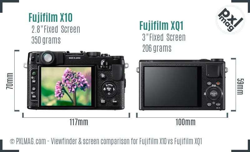 Fujifilm X10 vs Fujifilm XQ1 Screen and Viewfinder comparison Fujifilm X10 vs Fujifilm XQ1 Screen and Viewfinder comparison