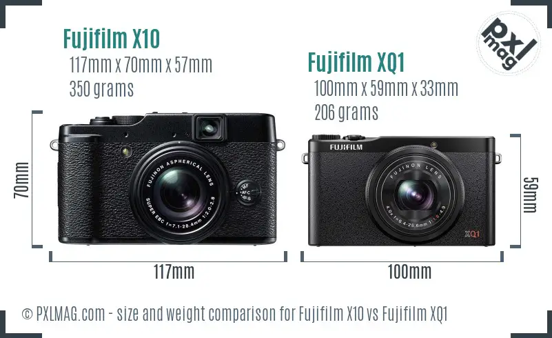 Fujifilm X10 vs Fujifilm XQ1 size comparison Fujifilm X10 vs Fujifilm XQ1 size comparison
