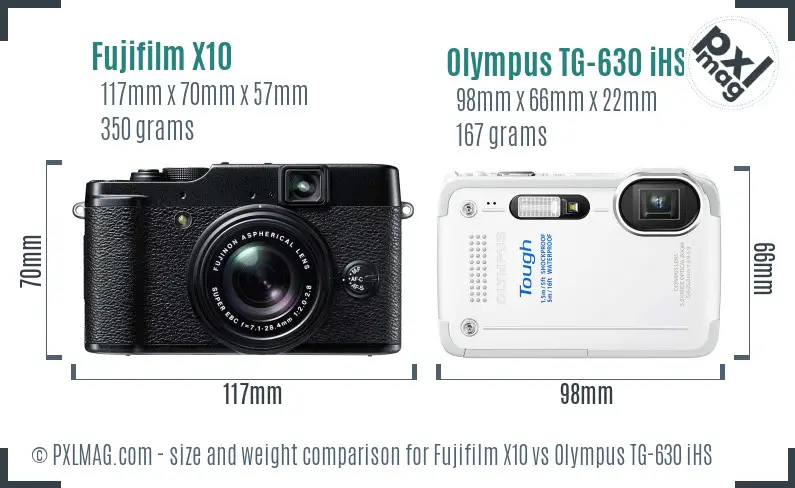 Comparing the compact sizes and ergonomics of the Fujifilm X10 and Olympus TG-630 iHS