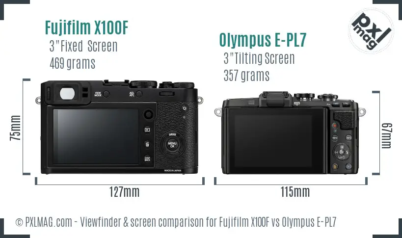 Fujifilm X100F vs Olympus E-PL7 Screen and Viewfinder comparison Fujifilm X100F vs Olympus E-PL7 Screen and Viewfinder comparison