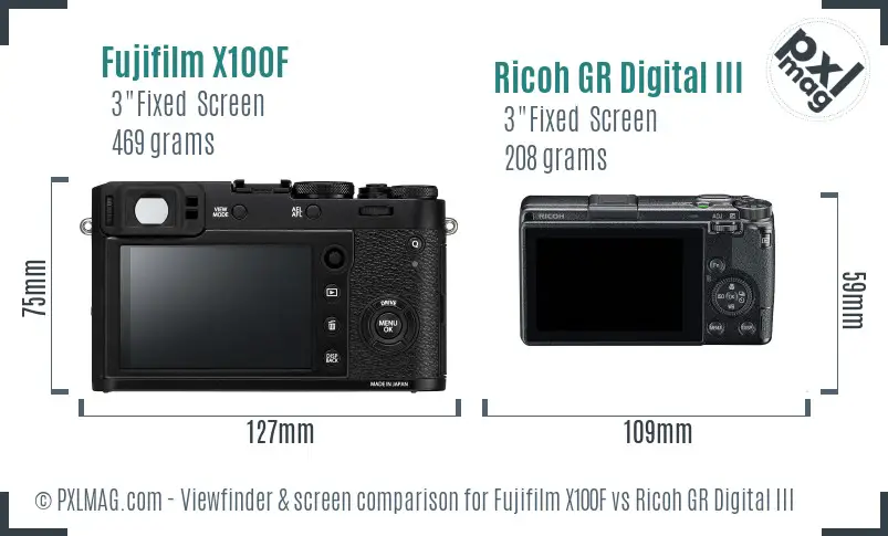 Fujifilm X100F vs Ricoh GR Digital III Screen and Viewfinder comparison Fujifilm X100F vs Ricoh GR Digital III Screen and Viewfinder comparison