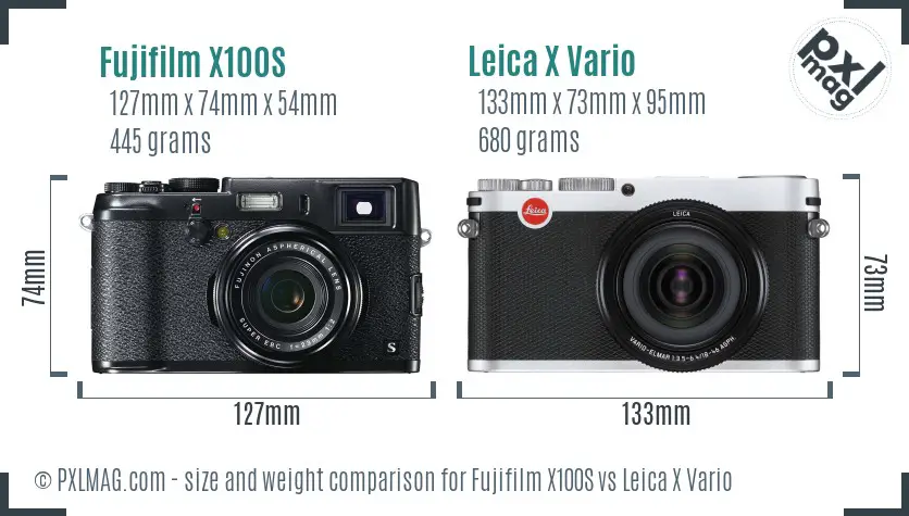 Fujifilm X100S vs Leica X Vario size comparison