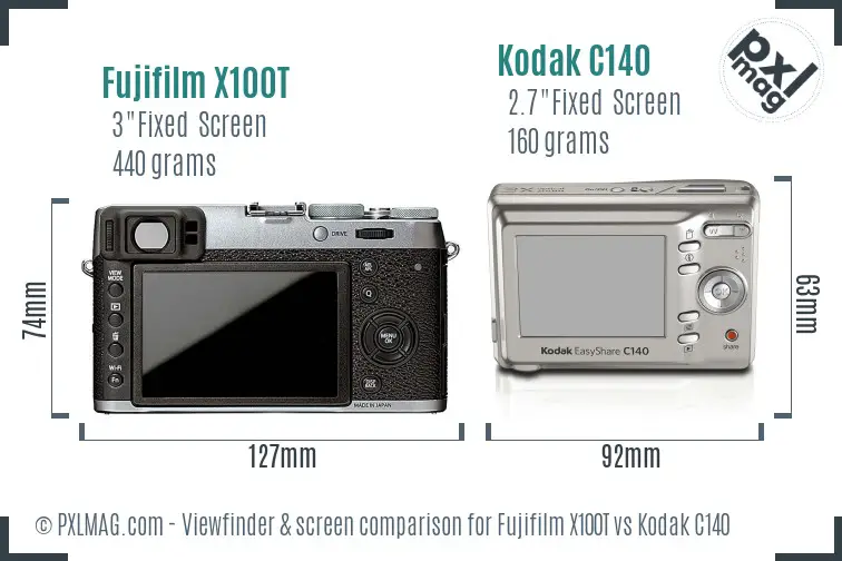 Fujifilm X100T vs Kodak C140 Screen and Viewfinder comparison Fujifilm X100T vs Kodak C140 Screen and Viewfinder comparison
