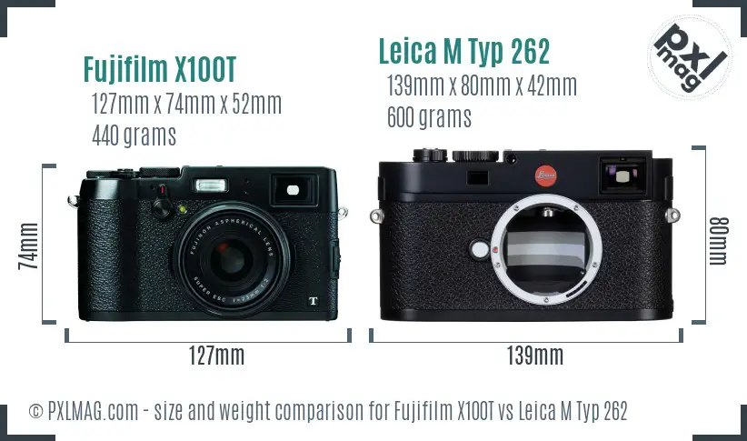 Fujifilm X100T vs Leica M Typ 262 size comparison Fujifilm X100T vs Leica M Typ 262 size comparison