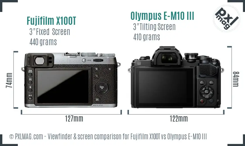 Fujifilm X100T vs Olympus E-M10 III Screen and Viewfinder comparison Fujifilm X100T vs Olympus E-M10 III Screen and Viewfinder comparison