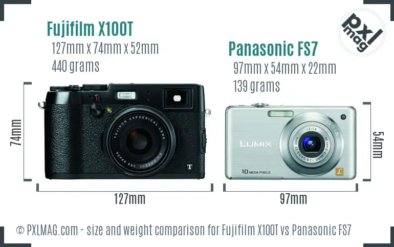 Fujifilm X100T vs Panasonic FS7 size comparison Fujifilm X100T vs Panasonic FS7 size comparison