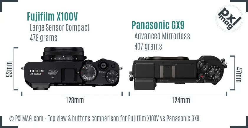 Top view design and control layout comparison
