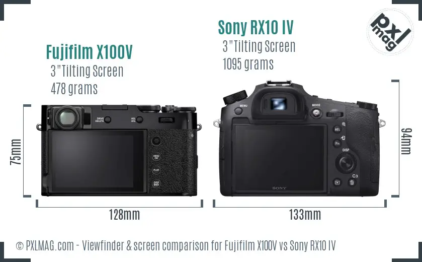 Fujifilm X100V vs Sony RX10 IV Screen and Viewfinder comparison Fujifilm X100V vs Sony RX10 IV Screen and Viewfinder comparison