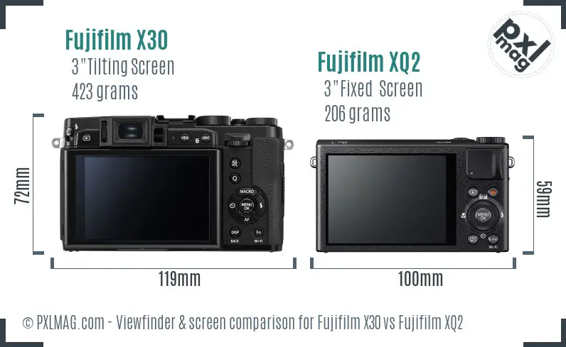 Fujifilm X30 vs Fujifilm XQ2 Screen and Viewfinder comparison Fujifilm X30 vs Fujifilm XQ2 Screen and Viewfinder comparison