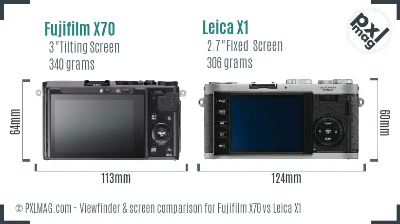Fujifilm X70 vs Leica X1 Screen and Viewfinder comparison