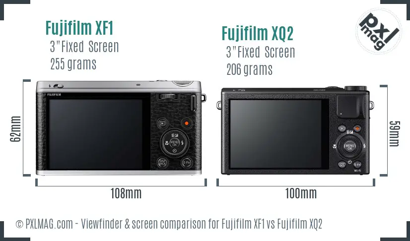 Fujifilm XF1 vs Fujifilm XQ2 Screen and Viewfinder comparison Fujifilm XF1 vs Fujifilm XQ2 Screen and Viewfinder comparison