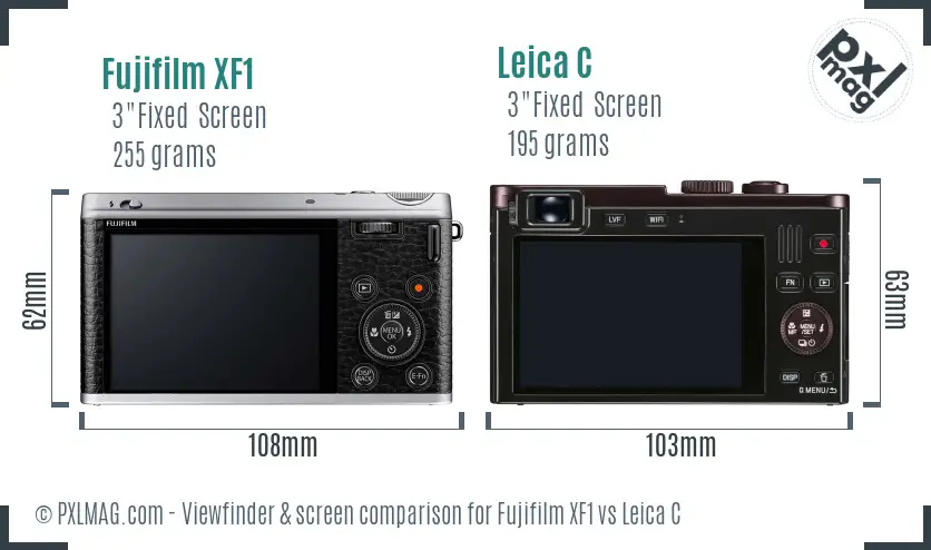 Fujifilm XF1 vs Leica C Screen and Viewfinder comparison