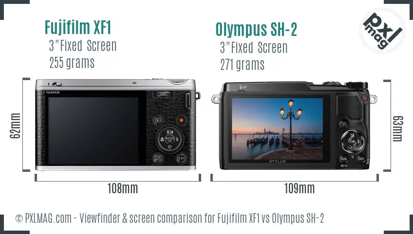 Fujifilm XF1 vs Olympus SH-2 Screen and Viewfinder comparison