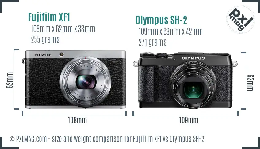 Fujifilm XF1 vs Olympus SH-2 size comparison