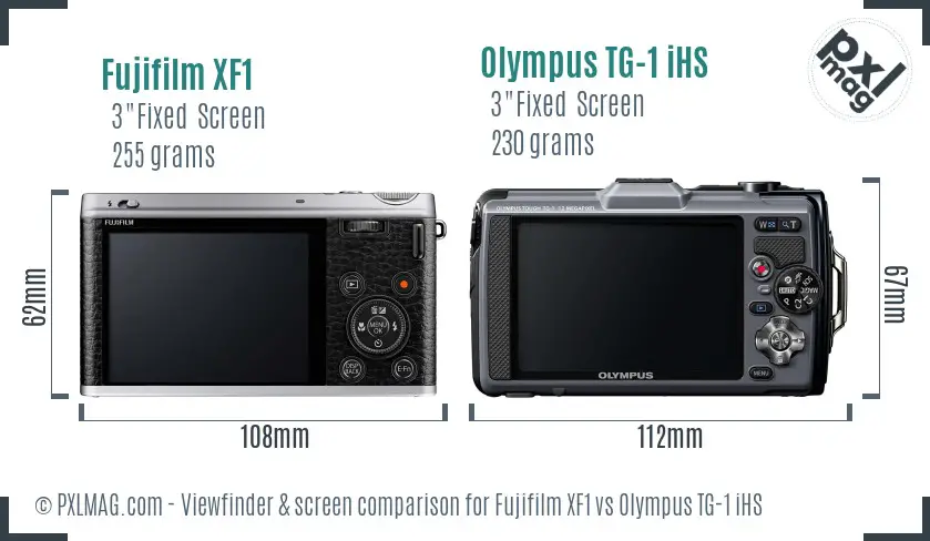 Fujifilm XF1 vs Olympus TG-1 iHS Screen and Viewfinder comparison