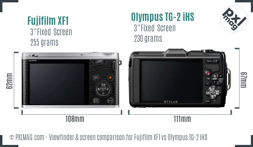 Fujifilm XF1 vs Olympus TG-2 iHS Screen and Viewfinder comparison